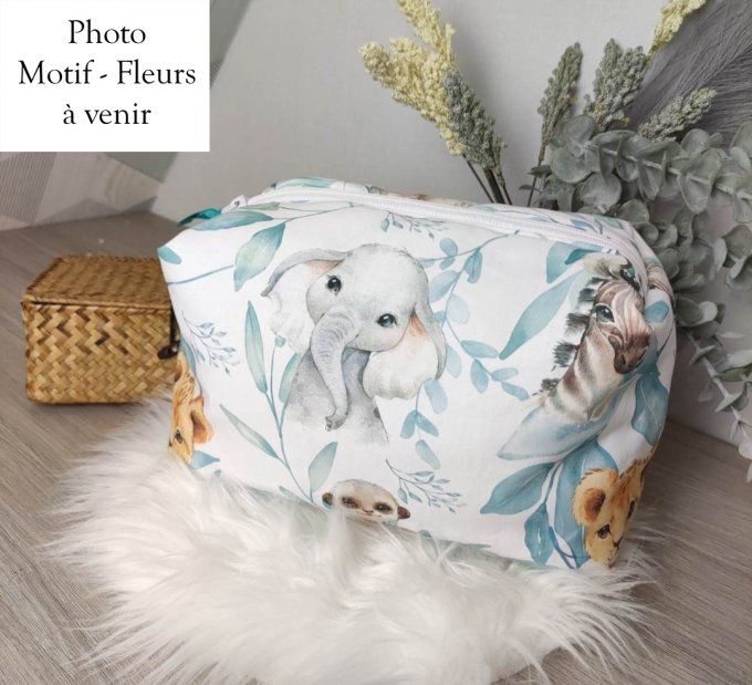 Trousse de Toilette - Motif Fleurs - Modèle 2 