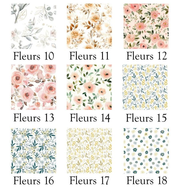 Sac à dos velours - Motif Fleurs 