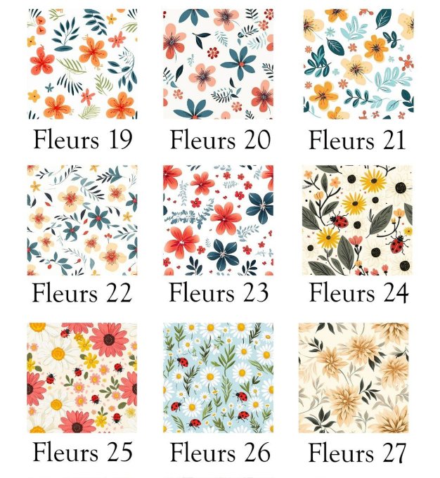 Sac à dos velours - Motif Fleurs 