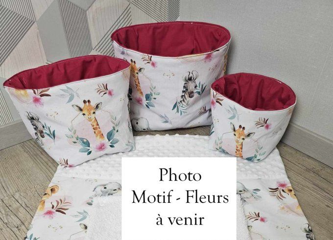Panier de Rangement - Motif Fleurs