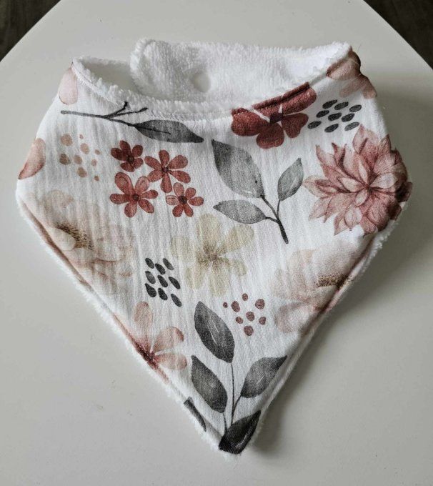Bavoir - Motif Fleurs