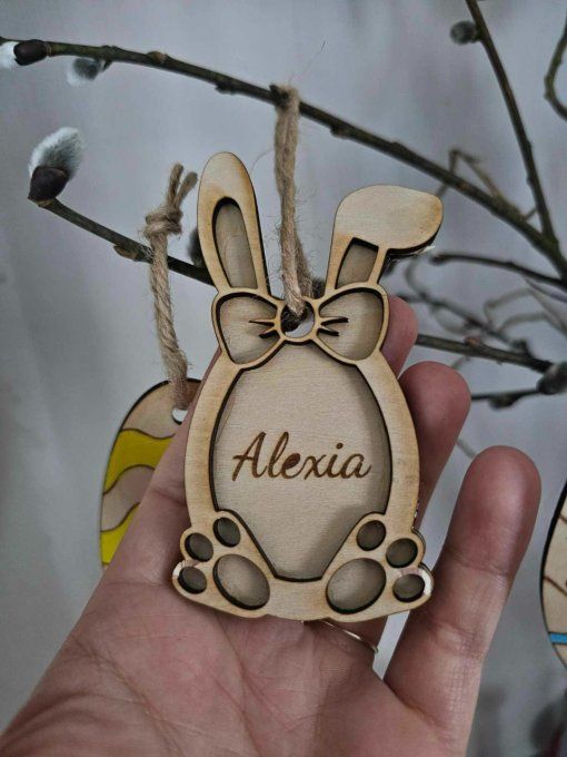 Suspension lapin oeuf personnalisable