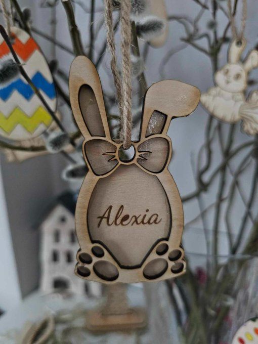 Suspension lapin oeuf personnalisable