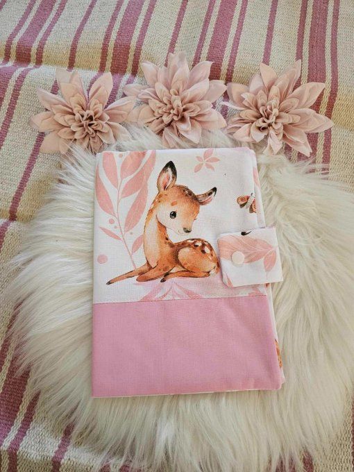 FIN DE STOCK - Protège Carnet de Santé - Biche Rose