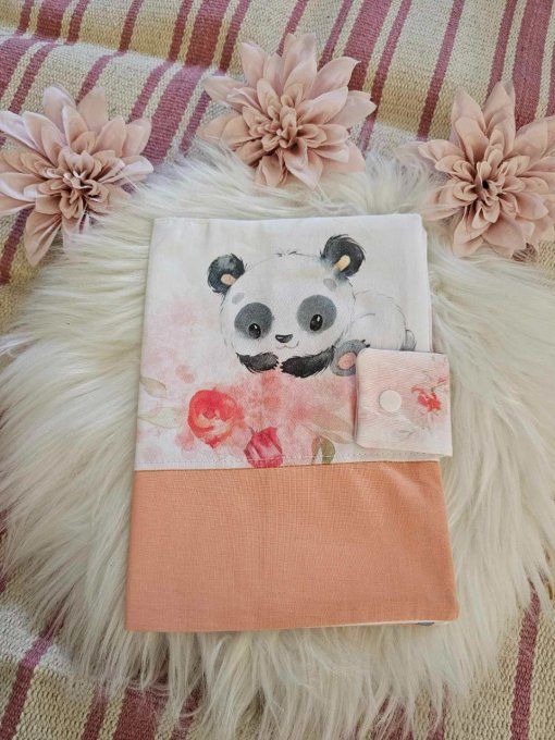 FIN DE STOCK - Protège Carnet de Santé - Panda Rose