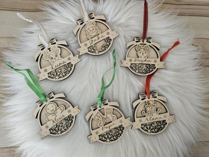 Boule de Noël en bois - divers modèle