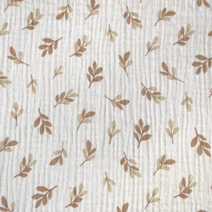 Protège carnet de santé fleurs Leaves gaze de coton