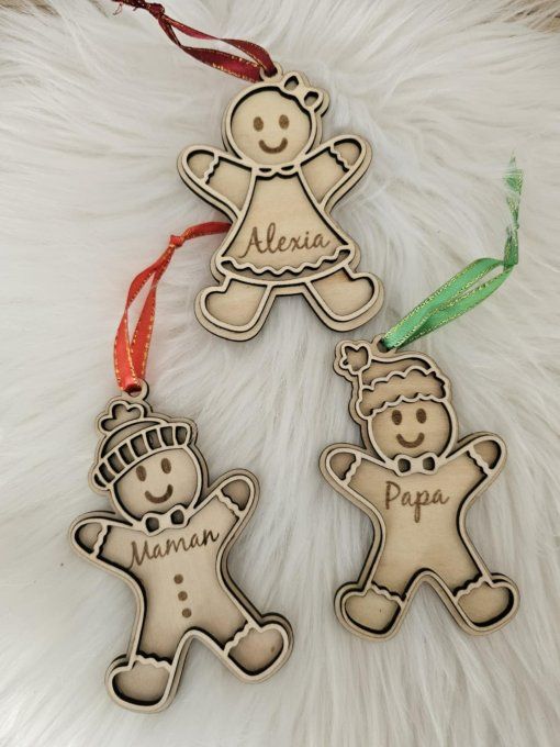 Pain d'épice en bois - Décoration de Noël