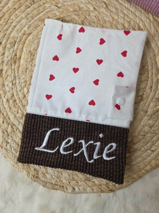 Protège carnet de santé fleurs Coeur