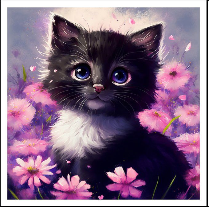 LINGETTE LAVABLE - Chat noir - 10 cm 