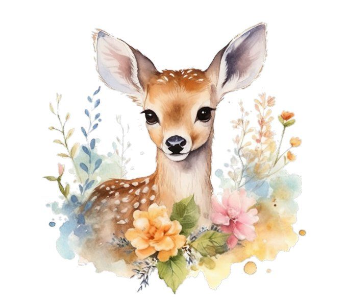 LINGETTE LAVABLE - Biche fleurs - 12 cm