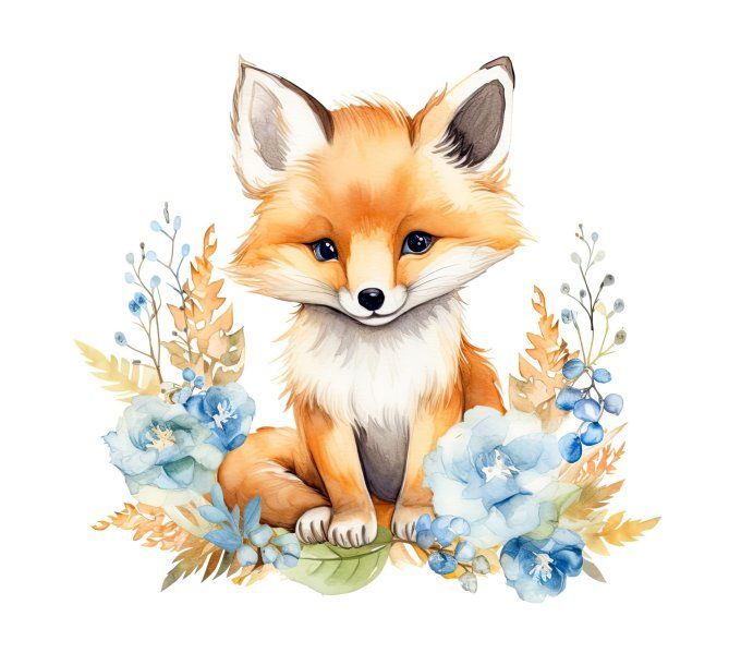 LINGETTE LAVABLE - Renard Bleu - 12 cm