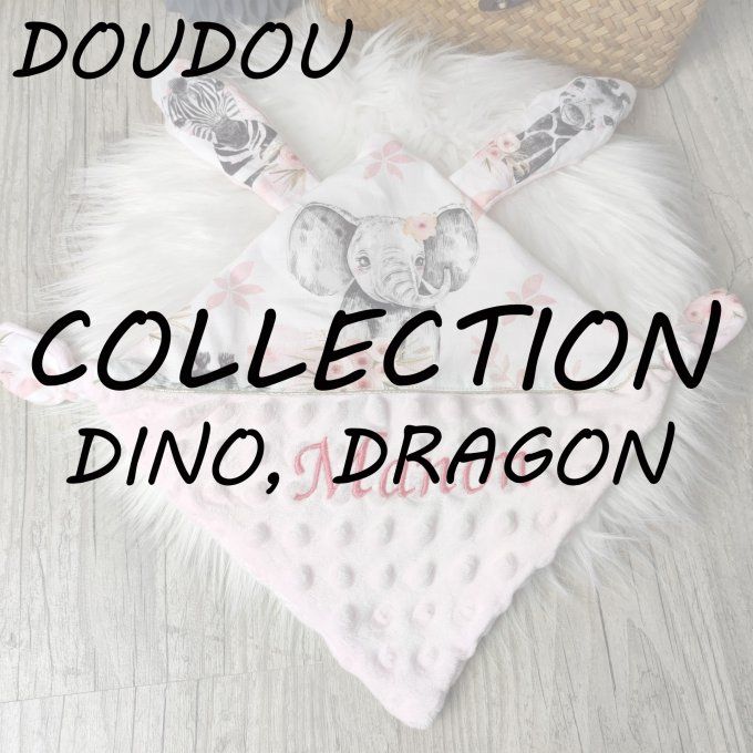 DOUDOU PLAT - COLLECTION DINO, DRAGON