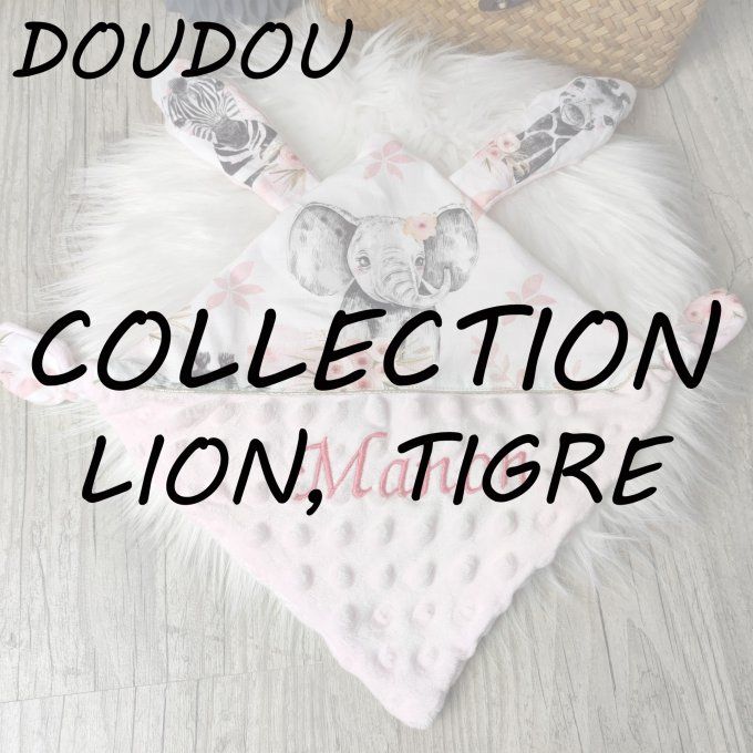 DOUDOU PLAT - COLLECTION LION, TIGRE