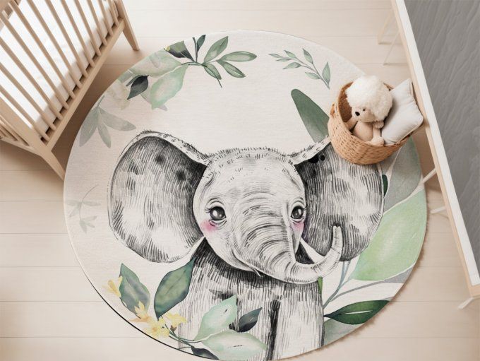 Tapis Rond - Elephant