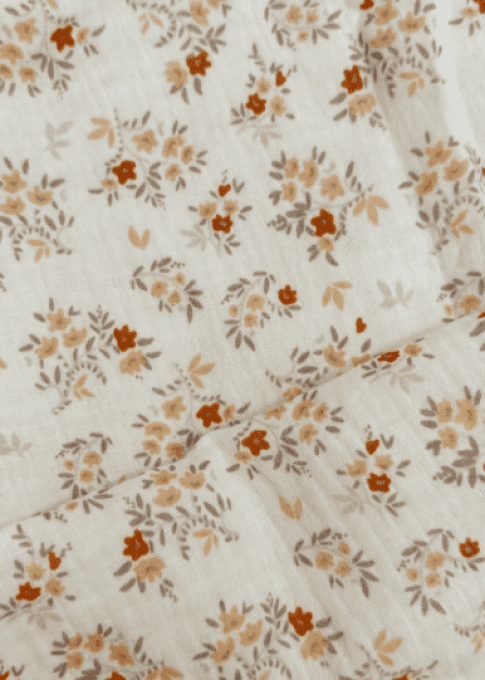 Protège carnet de santé fleurs Emeline gaze de coton