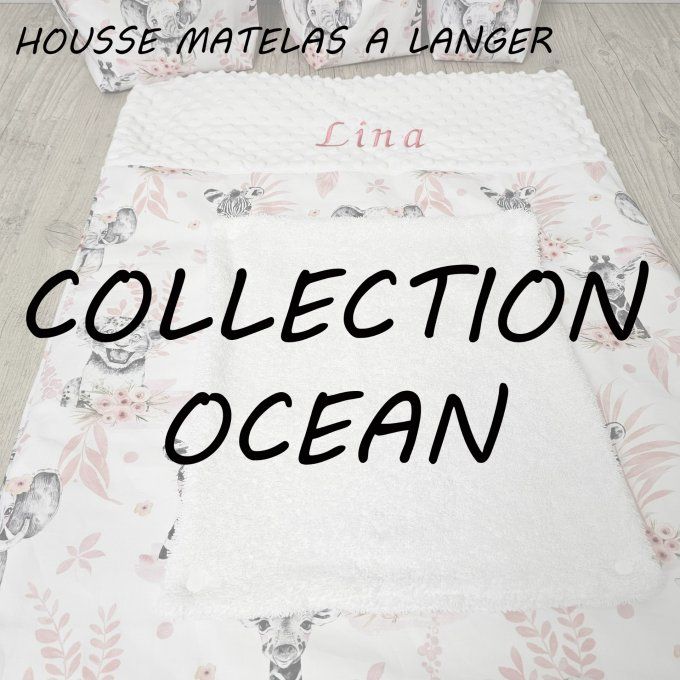 HOUSSE MATELAS A LANGER - COLLECTION OCEAN