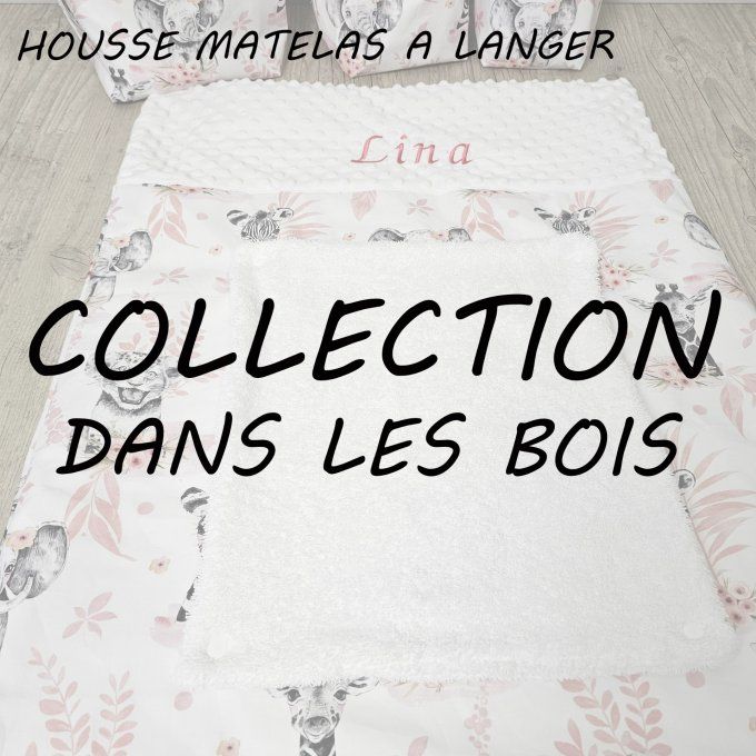 HOUSSE MATELAS A LANGER - COLLECTION DANS LES BOIS
