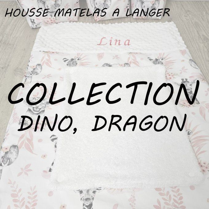 HOUSSE MATELAS A LANGER - COLLECTION DINO, DRAGON