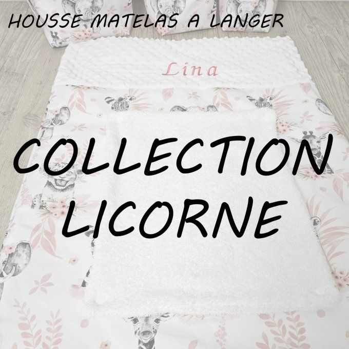 HOUSSE MATELAS A LANGER - COLLECTION LICORNE
