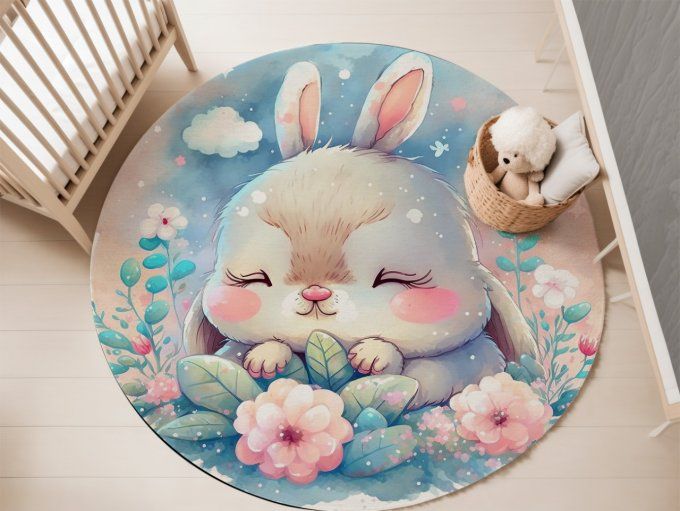 Tapis Rond - Lapin