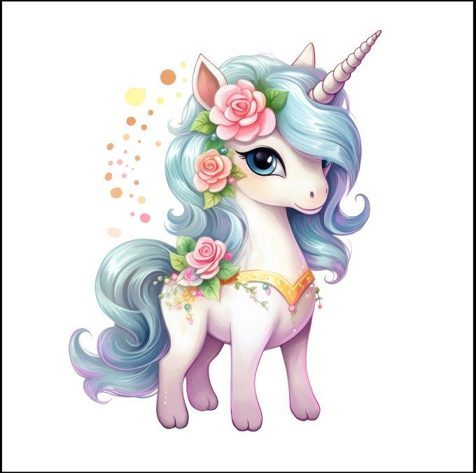 LINGETTE LAVABLE - Licorne 1 - 12 cm 
