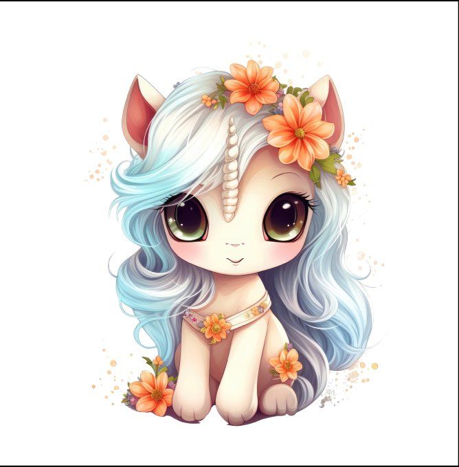 LINGETTE LAVABLE - Licorne 2 - 12 cm