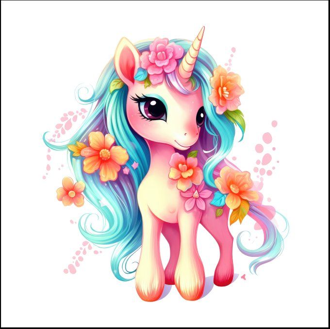 LINGETTE LAVABLE - Licorne 3 - 12 cm
