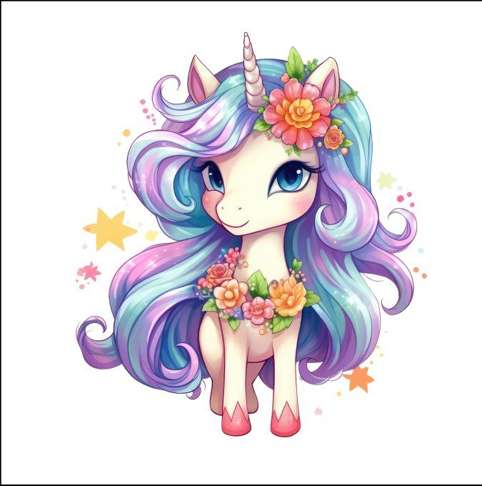 LINGETTE LAVABLE - Licorne 4 - 12 cm