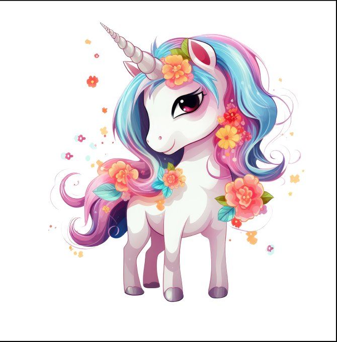 LINGETTE LAVABLE - Licorne 6 - 12 cm  