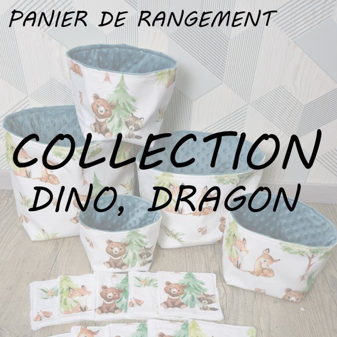 PANIER DE RANGEMENT - COLLECTION DINO, DRAGON