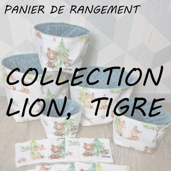 PANIER DE RANGEMENT - COLLECTION LION, TIGRE