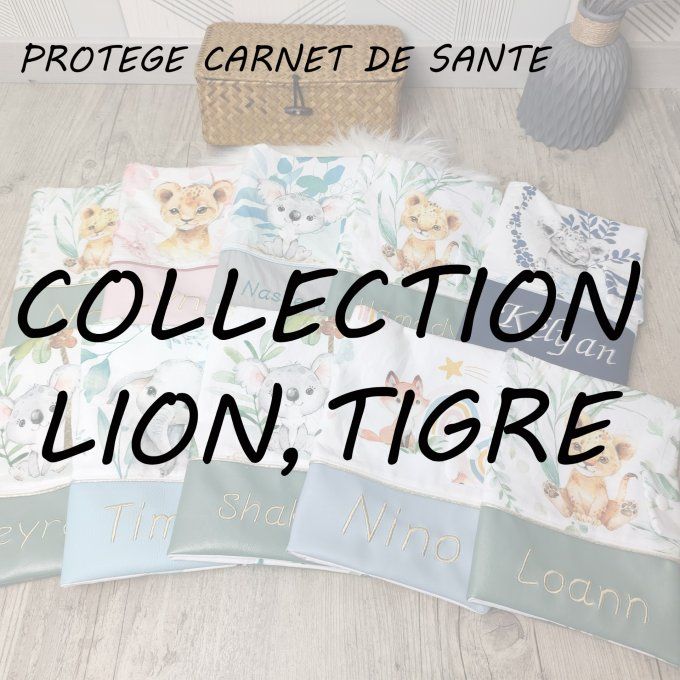 PROTEGE CARNET DE SANTE - COLLECTION LION, TIGRE