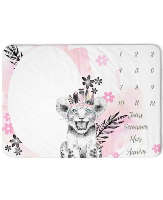 Tapis étape - Lionceau rose et noir