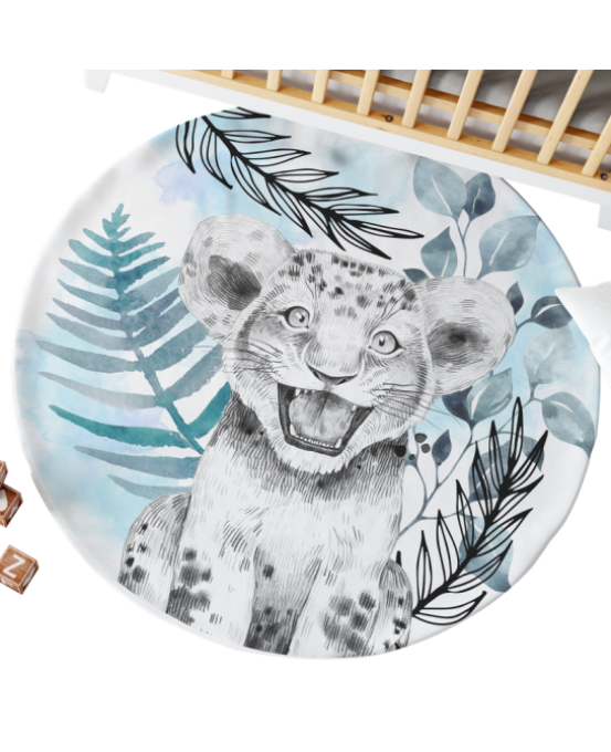 Liste de Naissance Sandrine & Anthony  - Tapis Rond - Lion Bleu