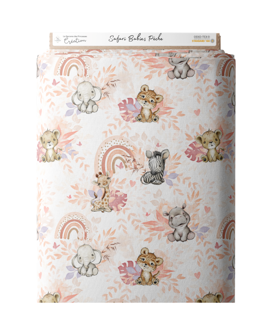 Sac à dos - Déstockage - Tissus Safari Babies Pêche (MDP)