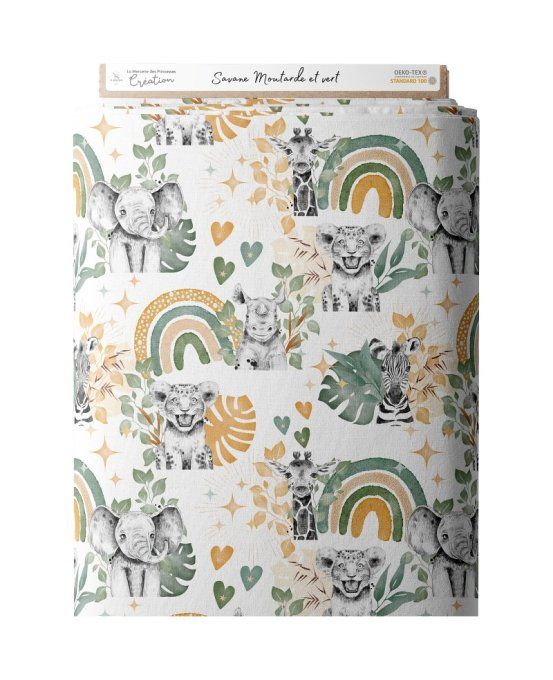 Sac à dos - Déstockage - Tissus Savane Moutarde et Vert (MDP)