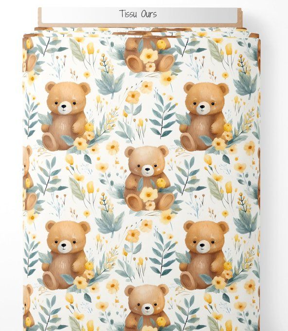 Sac à dos - Déstockage - Tissus Ours Fleurs