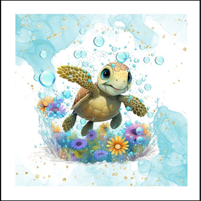 LINGETTE LAVABLE - Tortue 2 - 10 cm  