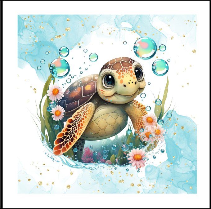 LINGETTE LAVABLE - Tortue 3 - 10 cm