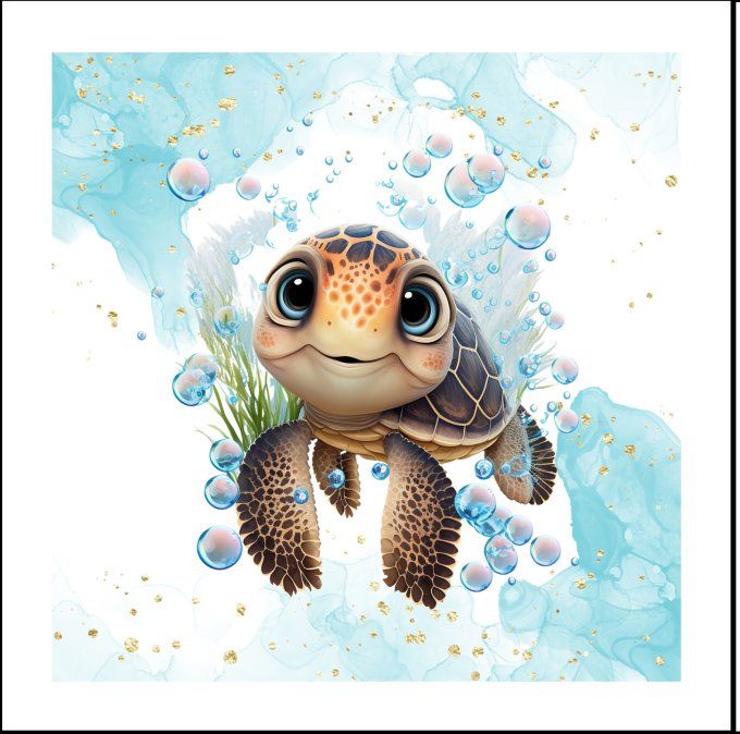 LINGETTE LAVABLE - Tortue 4 - 10 cm