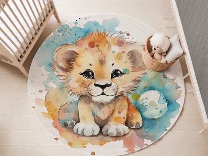 Tapis Rond - Lion