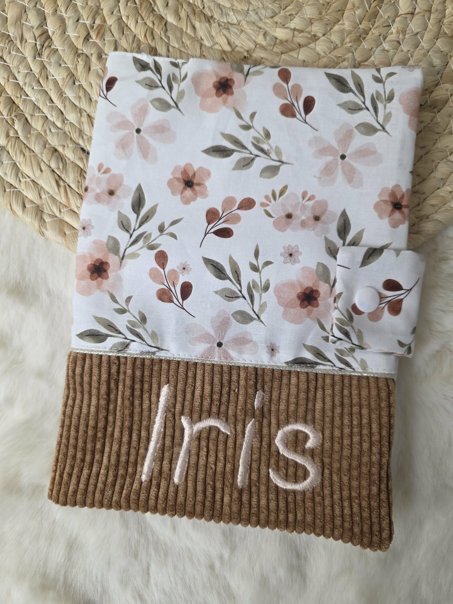 Protège carnet de santé fleurs